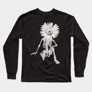 Flower Head One Eye Skeleton Long Sleeve T-Shirt